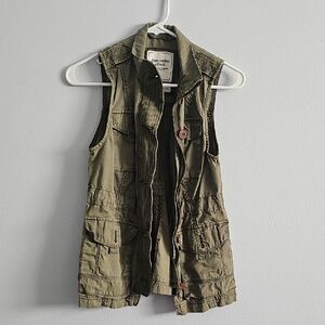 Abercrombie Olive Green Utility Vest XS